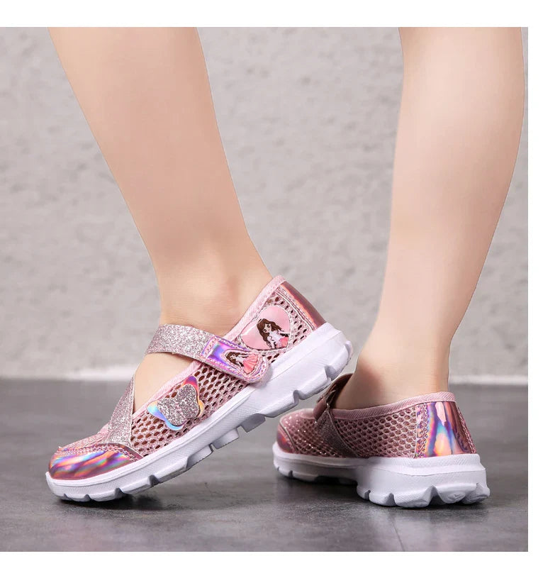 Girls Sandals Cartoon Sweet Soft Sole Children Beach Shoes Children's Summer Floral Sandals Princess Shoes Fashion Cute