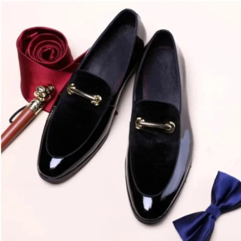 Social Shoe AutumnLuxury Men Dress Leather Shoe Fashion Flat Men Shoe Italian Business Casual Shoes Loafer