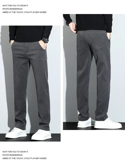 Korean Fashion Lyocell Casual Pants Men's New Spring Breathable Straight Elastic High Quality Daily Streetwear Male Trousers