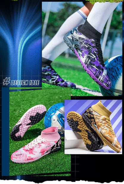 Size 34-46 Men FG/TF Football Boots Futsal Professional Unisex Kids Soccer Shoes Training Outdoor Boys Football Shoes Sneakers
