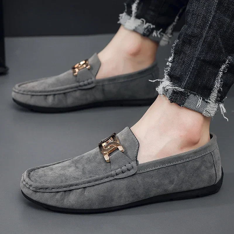 Fashion Suede Men Casual Shoes  Breathable Comfort Slip-on Mens Driving Shoes Luxury Brand Men Loafers Mens Lazy Shoes Moccasin