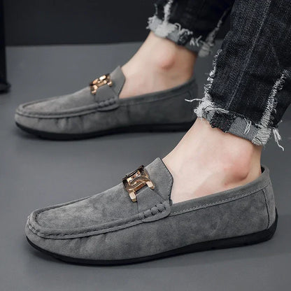 Fashion Suede Men Casual Shoes  Breathable Comfort Slip-on Mens Driving Shoes Luxury Brand Men Loafers Mens Lazy Shoes Moccasin