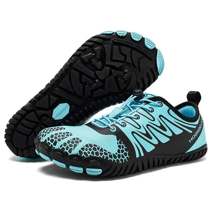 Wide Toe Barefoot Shoes for Unisex Artificial Leather Outdoor Walking Sneakers Zero Drop Minimalist Elastic Band Shoes