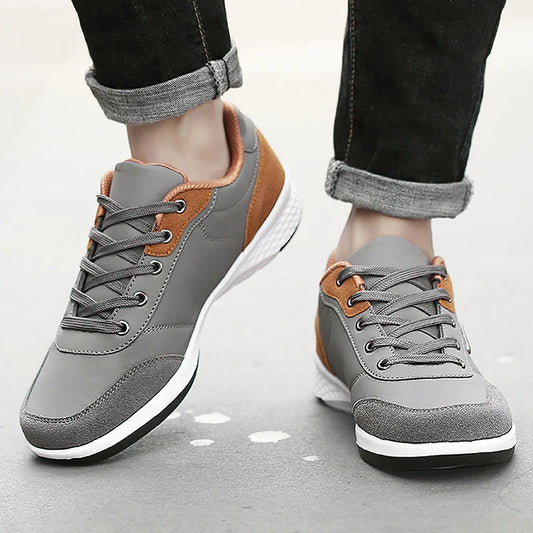 Sapatos Masculinos de Couro Tênis Tendência Esportes Corrida Respirável Masculino Tênis Calçado Antiderrapante para Caminhada Masculina Outono