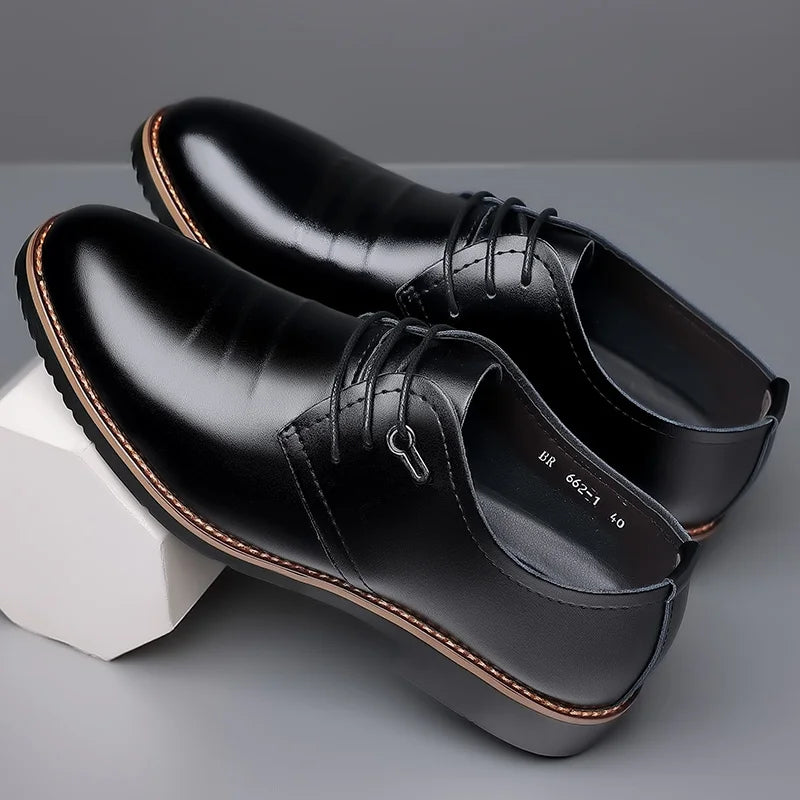 Mens Formal Business Oxford Shoes Classic Leather Dress Shoes for Wedding and Office