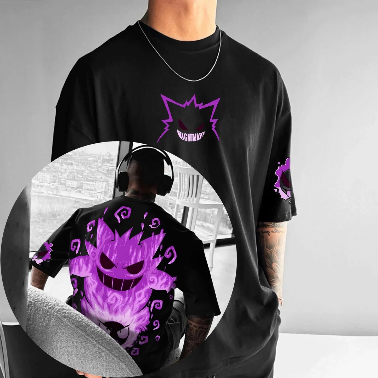 Anime Printed T-shirt Cotton Men and Women Summer New Item Plus Size T-shirt Street Harajuku Loose Casual Short Sleeved