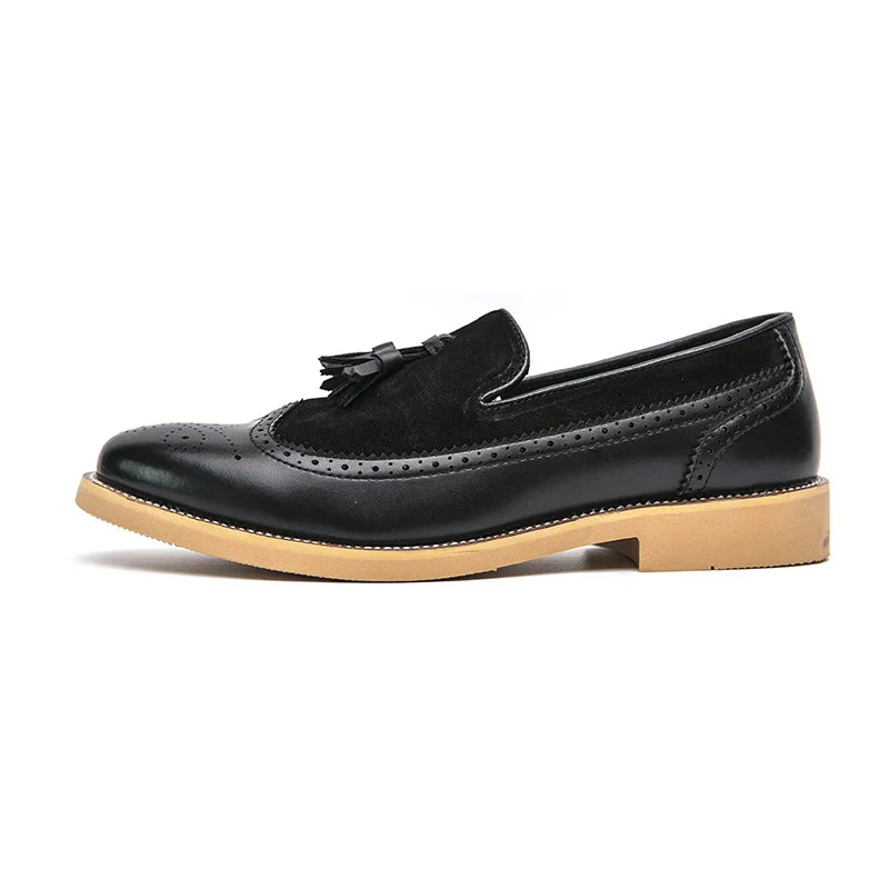 Men Business Dress Casual Fashion Elegant Formal ShoesSlip-on Evening Dress Loafers Party Tassel Leather Shoes Wedding Shoes