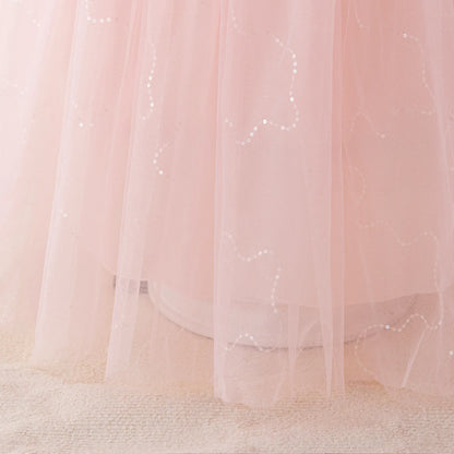 Summer Flower Baptism Bridesmaids Girls Dress Tulle Wedding Birthday Princess Party Dress Girls Graduation Evening Kids Clothing