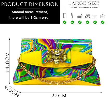 Fashion Purple Color Painted Rhinestones Elegant Peep Toe Sandals Shoes and Bag Set Italian Heels for Womens