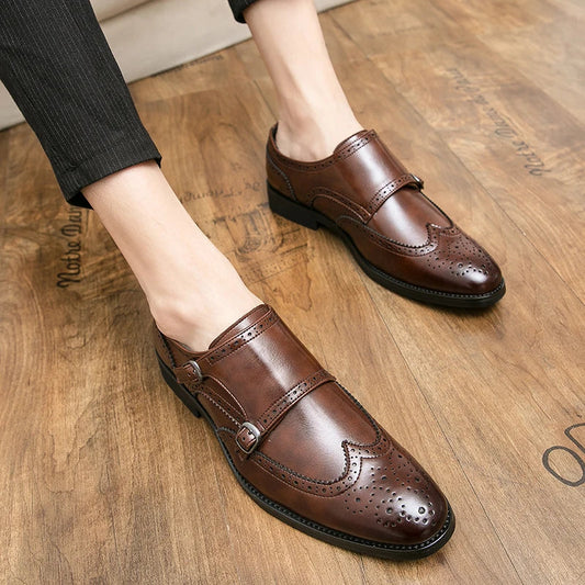 Classic Dress Shoes Men Trend Casual Business Office Leather Shoes For Men Large Size 48 Social Party Formal Brogues Shoes Male