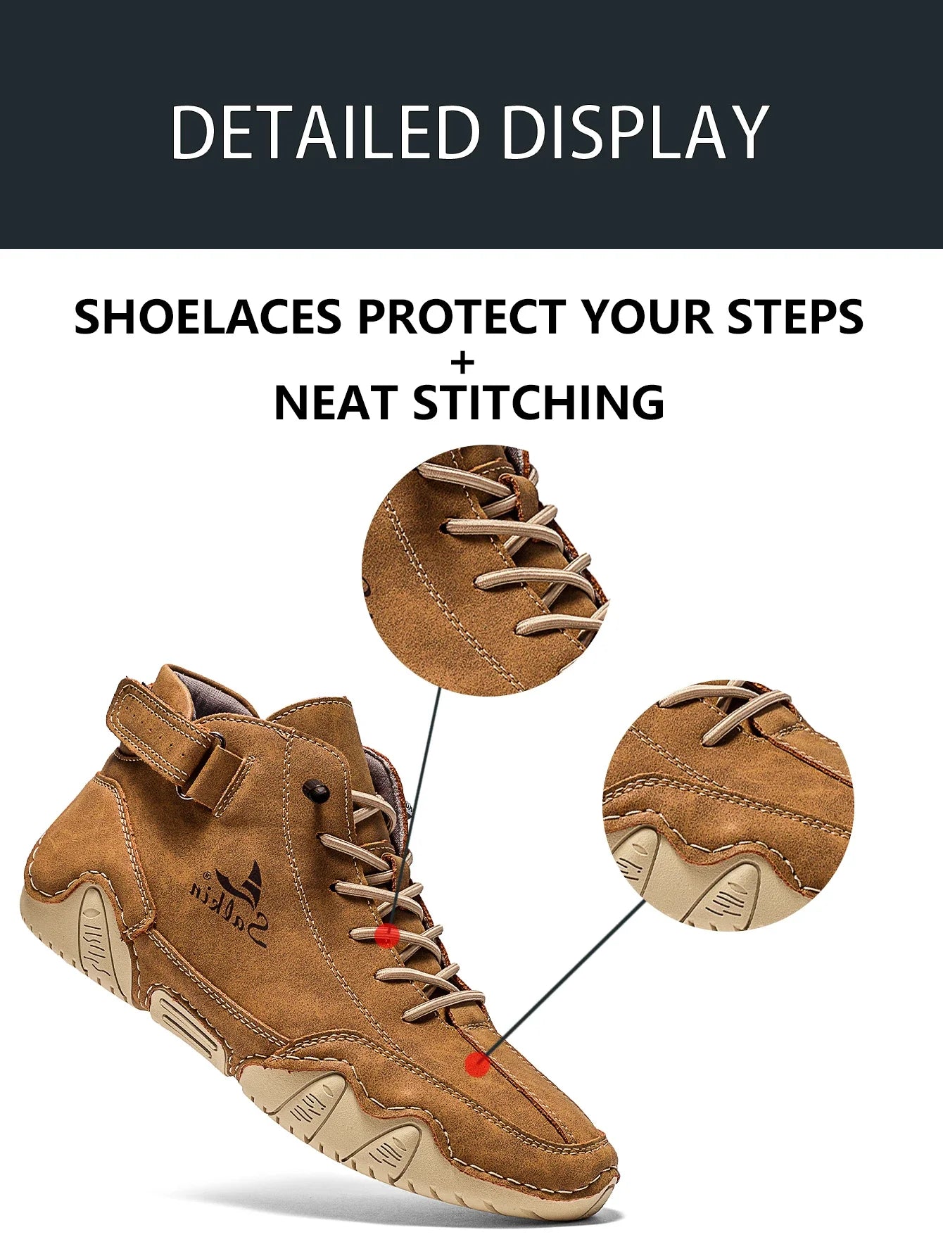 New Handmade Men Boots Design Sneakers Man Outdoor Casual Leather Men Sneakers Ankle Boots Trekking Fall Breathable Hot Sale