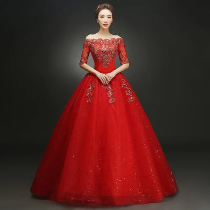 Wedding Dress Wholesale Lace up Embroidery Bride Marriage Dresses White Ball Gown Factory Christmas Carnival Plus Size