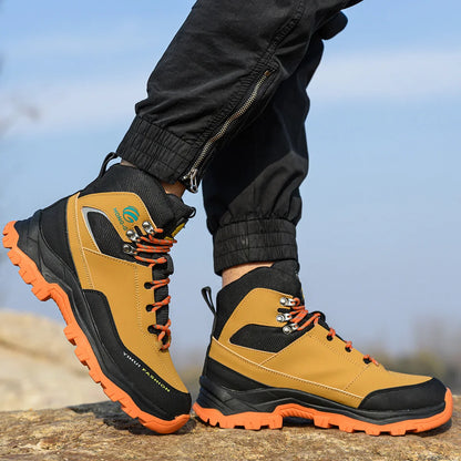 Men's Safety Shoes Steel Toe Anti Smash Safety Boots Puncture Proof Construction Wear-Resistant Work Boots