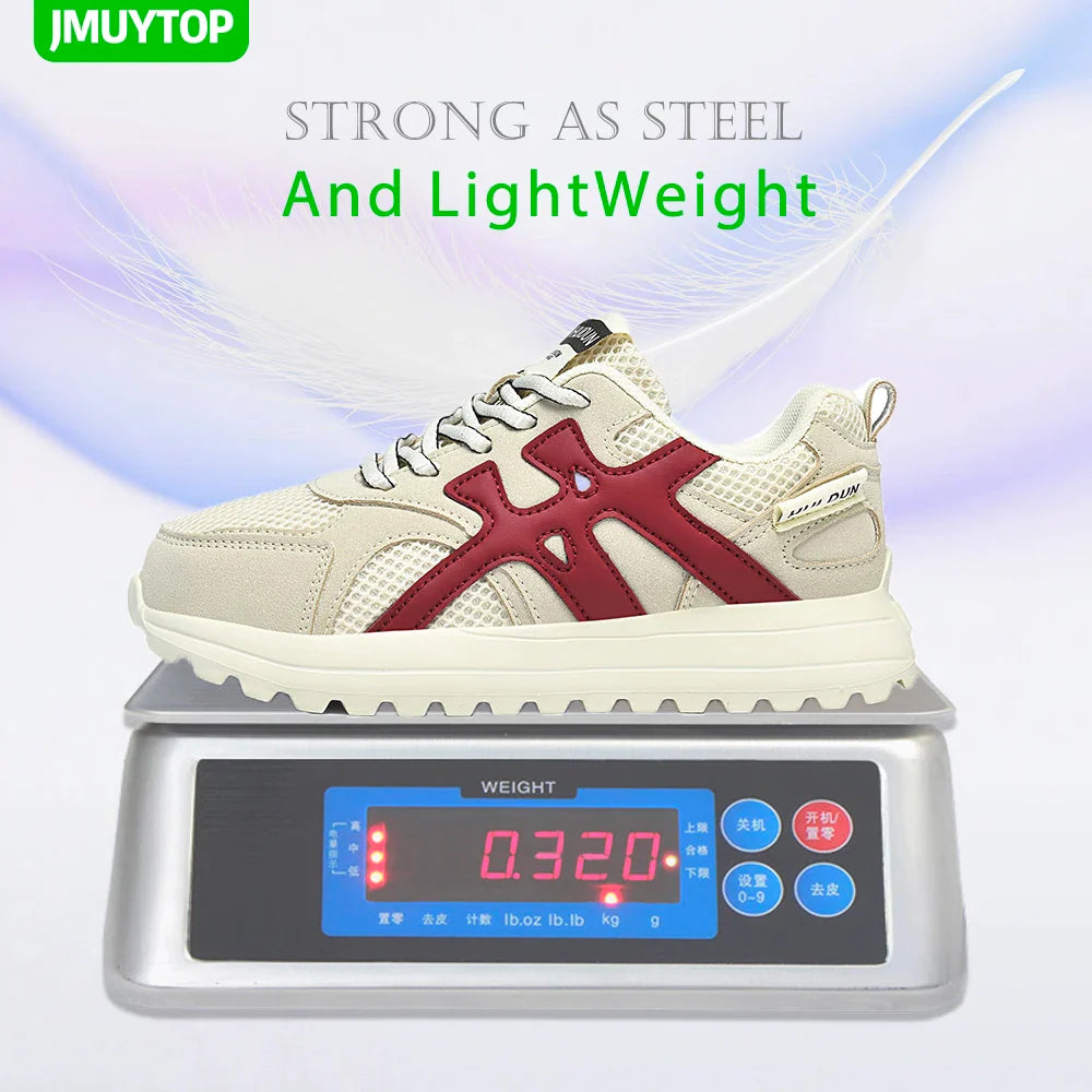 Lightweigh Women safety Shoes Comfor security tennis work shoes woman steel toe Sneakers Breathable Non-Slip summer work boots