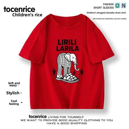 Children's Summer High Quality Cotton Short Sleeve Parent-Child Clothing Trend T-Shirt