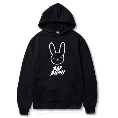 Funny Bad Bunny Hoodie Printed Kawaii Cartoon Harajuku Oversized Streetwear Sweatshirt Korean Style Long Sleeve Women Men Hoody