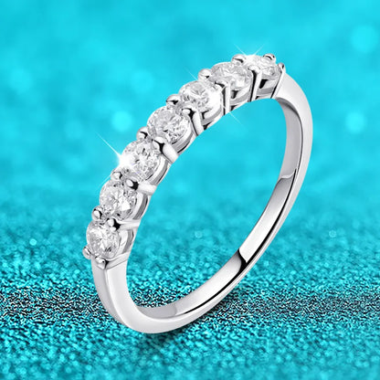 0.7CT 3mm Gemstone Moissanite Rings for Women S925 Silver Matching Wedding Diamonds Band Stackable Ring White Gold Gift