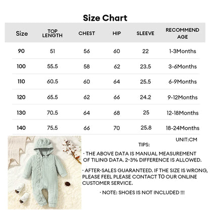 Baby Boys and Girls Plaid Romper Hooded Long Sleeved Plush Jumpsuit Winter Warm Bodysuit Clothes for 3-24 Months Toddler Boy