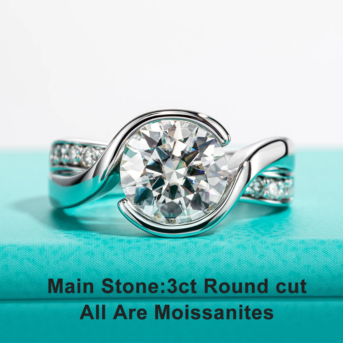 3ct D Color Moissanites Engagement Rings 18K Gold Plated With Cer Wedding Band Ring For Women Gifts Jewelry Wholesale