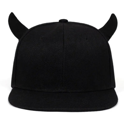 Unisex Horns Snapback Hip-hop Hats Spring and Autumn Outdoor Adjustable