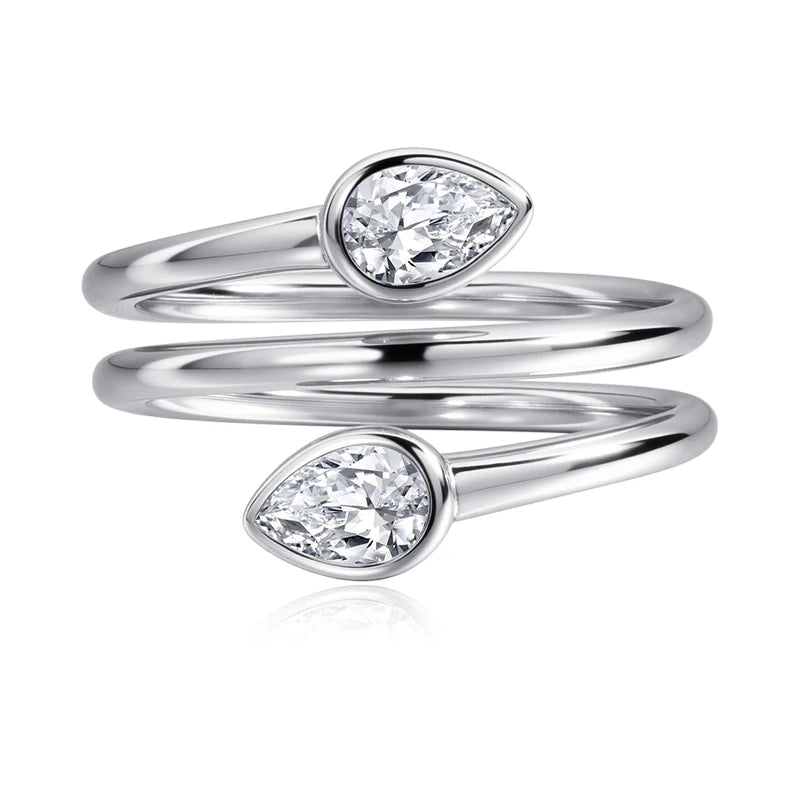 Pear Cut 4*6mm All Moissanite Rings for Women Luxury Quality Wedding Band Lab Diamond Solid 925 Sterling Silver Jewelry