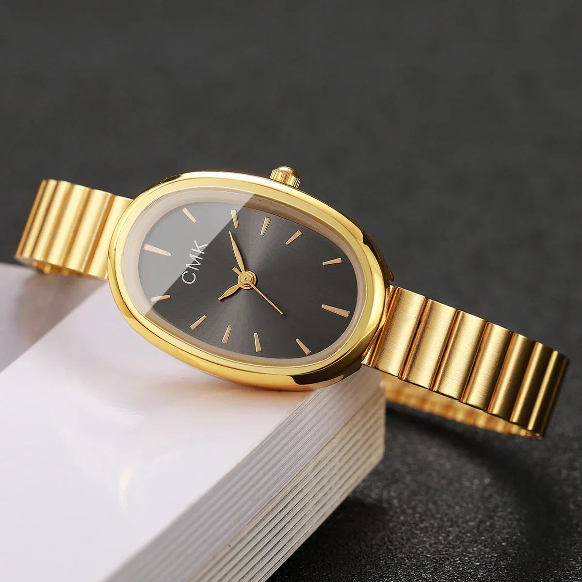 Fashion Oval Dial Women Watches Ultra-thin Strap Analog Quartz Wristwatch Girls Clock Reloj Mujer（Without Box）