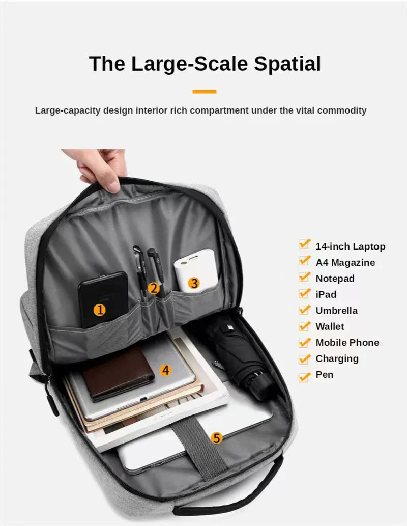 Laptop backpack travel Multifunctional Large capacity male usb charging computer school backpacks oxford waterproof bag for men