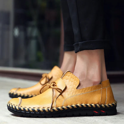 Spring Handmade Leather Men Shoes Casual Sneakers Slip On Loafers Men Driving Soft Leather Shoes Men Hot Sale Zapatillas Hombre