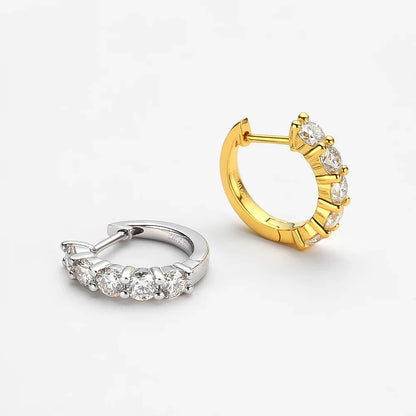 100% 925 Sterling Silver each 0.2ct 3.5mm Moissanite Hoop Earrings For Women Sparkling Wedding Party Fine Jewelry Gift