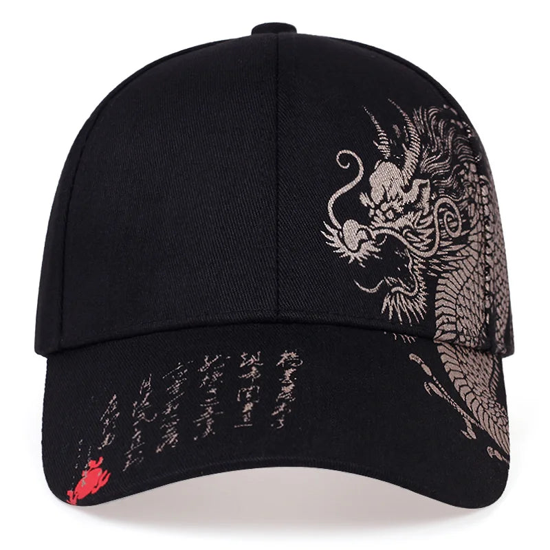 Unisex Golden Dragon Printing Snapback Baseball Caps Spring and Autumn Outdoor Adjustable Casual Hats Sunscreen Hat