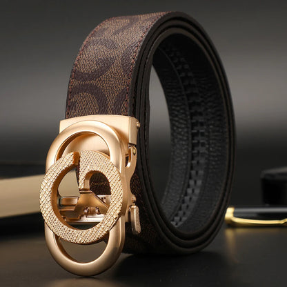 New Width 3.4cm Women's Belt Formal Leather Canvas Belt Women High Quality Metal Buckle Male Belt for men jeans work belt