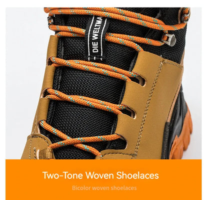Men's Safety Shoes Steel Toe Anti Smash Safety Boots Puncture Proof Construction Wear-Resistant Work Boots