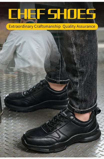 Chef's shoes, anti slip and oil resistant casual shoes, anti slip restaurant work shoes