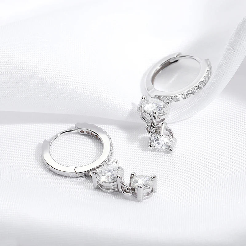 1.6cttw Moissanite Drop Earrings for Women Gold Color S925 Sterling Silver Earring Girls Luxury Gift Wholesale Jewelry