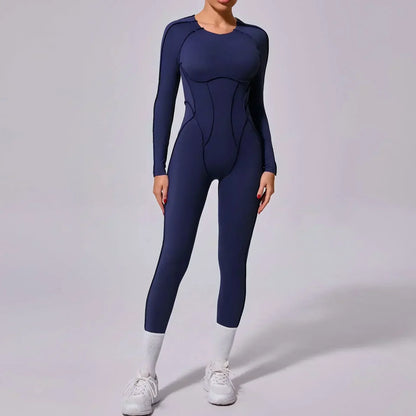 Women's High Elasticity Sports Bodysuit Kit Yoga Fitness Jumpsuit Open Back Hip-Lift Outdoors Gym Workout Sexy Fitness Outfit