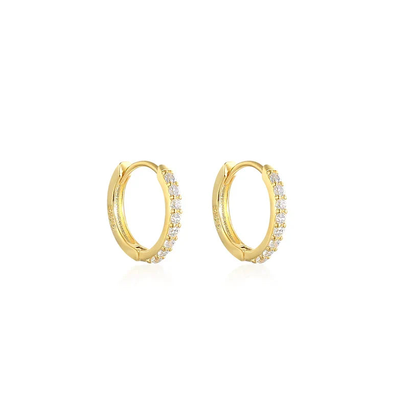Ins Star Anise 925 Sterling Silver  Earring For Women Hoop Earrings Crystal Fine Jewelry Glossy 18K Gold Mom Gift Trend