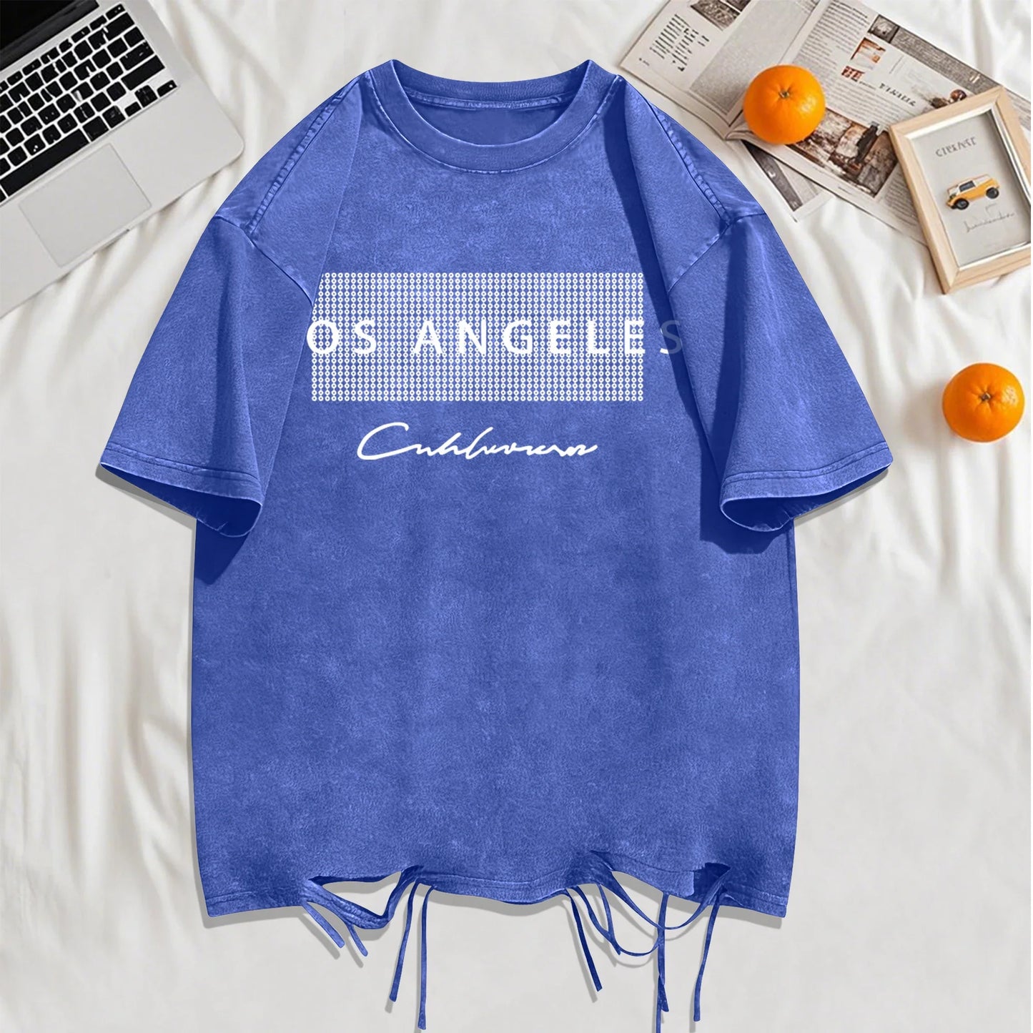 Famous Cities In The United States Washed Holes Male T Shirts Fashion Tee Unisex Cotton Clothing Casual Retro Loose Short Sleeve