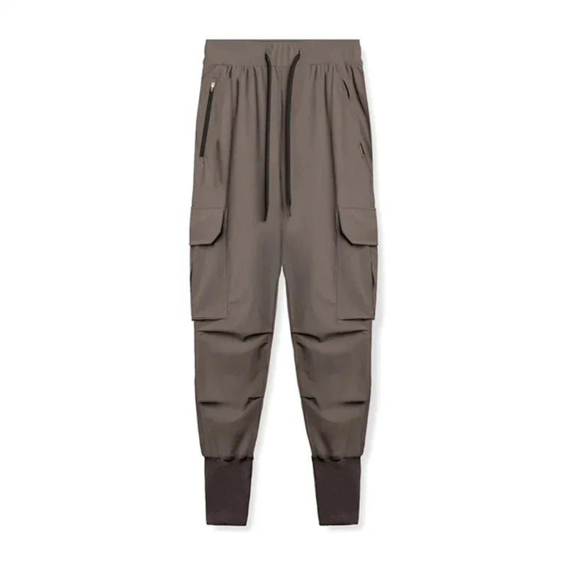 2024 New Men's Cargo Pants Summer Thin Loose Quick-Drying Elastic Leggings Running Training Sweatpants Casual Trend Trousers