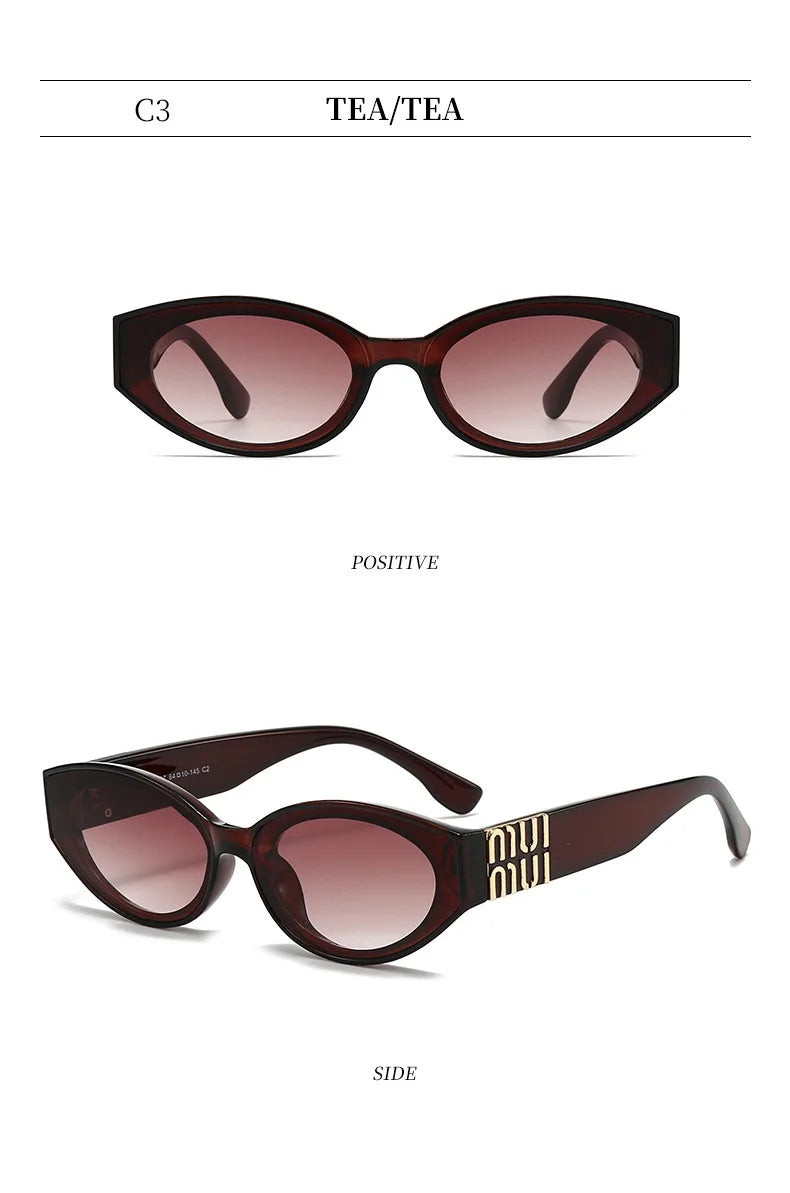 Glasses Stylish Fashion Designer Women Men Sunglasses Cute Oval Trending Shades Unisex Glamour Eyewear UV400