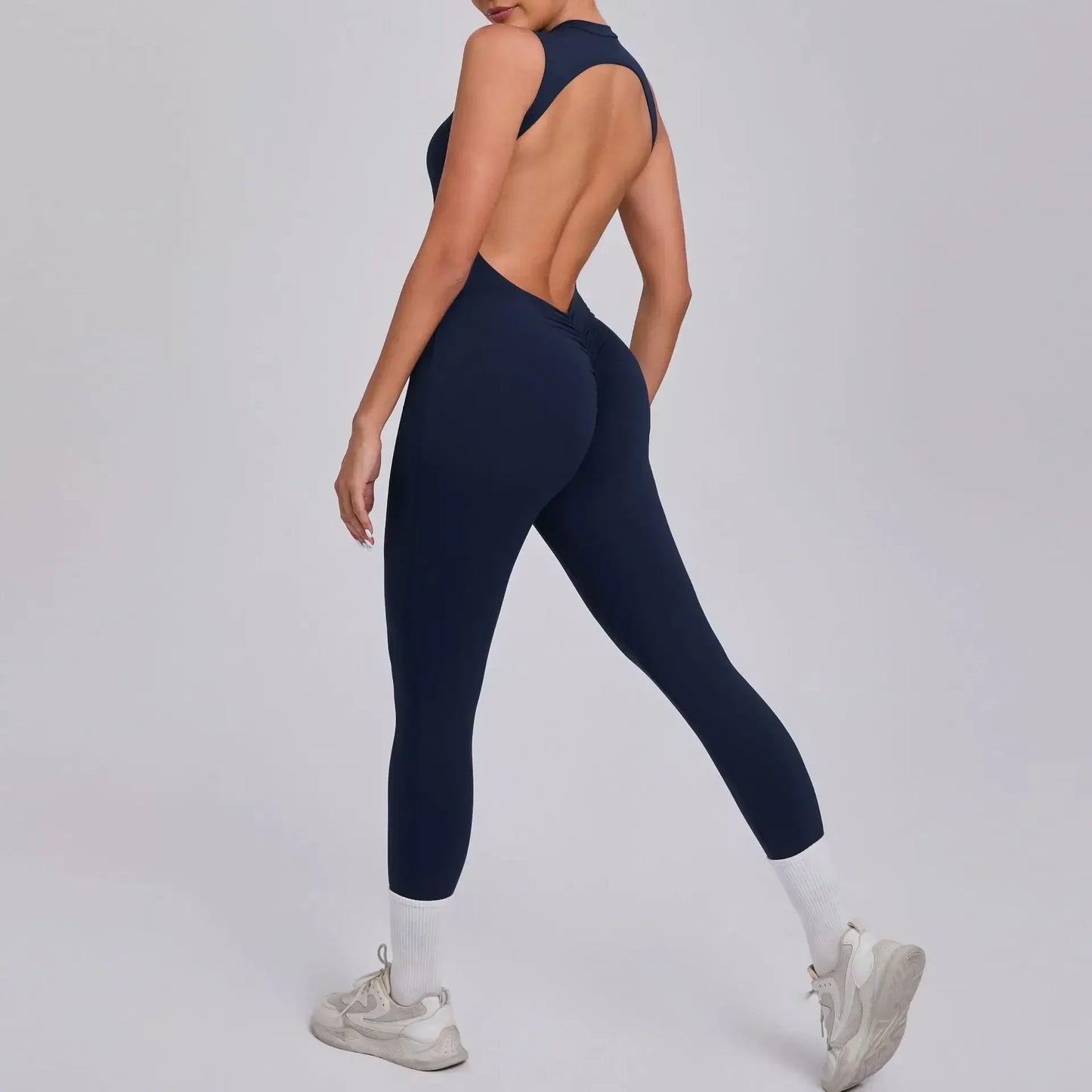 Women's High Elasticity Sports Jumpsuit Yoga Set Fitness Combination Lift Buttocks Bare Back Gym Sexy Romper for Active Women