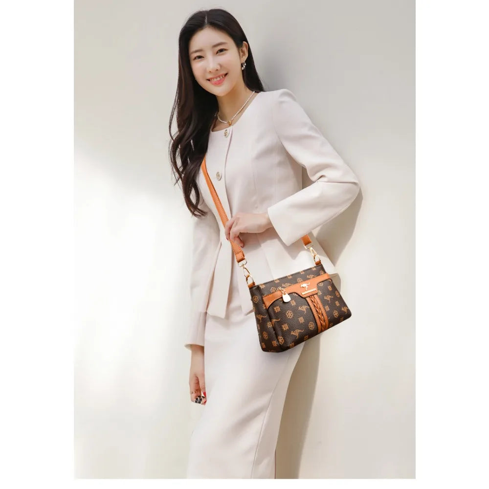 Old Flower Leather Luxury Designer Crossbody Shoulder Mesenger Bags for Ladies Zipper Small Retro Women Bag Female Sac A Main