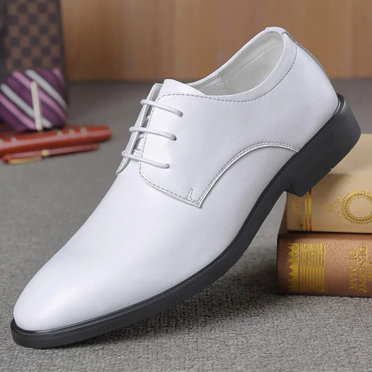 Genuine Leather Lace Up Men Business Formal Leather Shoes Men Low Cut Korean Performance Shoes Wedding Shoes Men