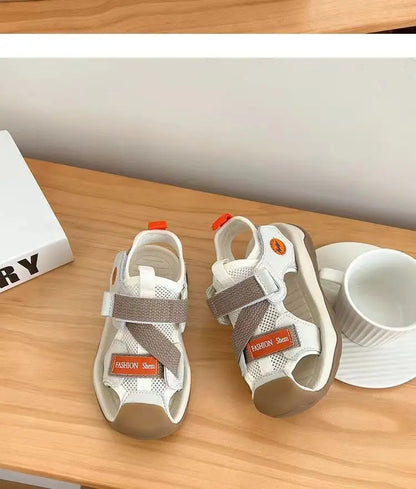 Boys' Sandals Children's Toddler Shoes 1-12 Years Beige Children's Beach Sandals Black Versatile Casual Kids' Sports Sandals