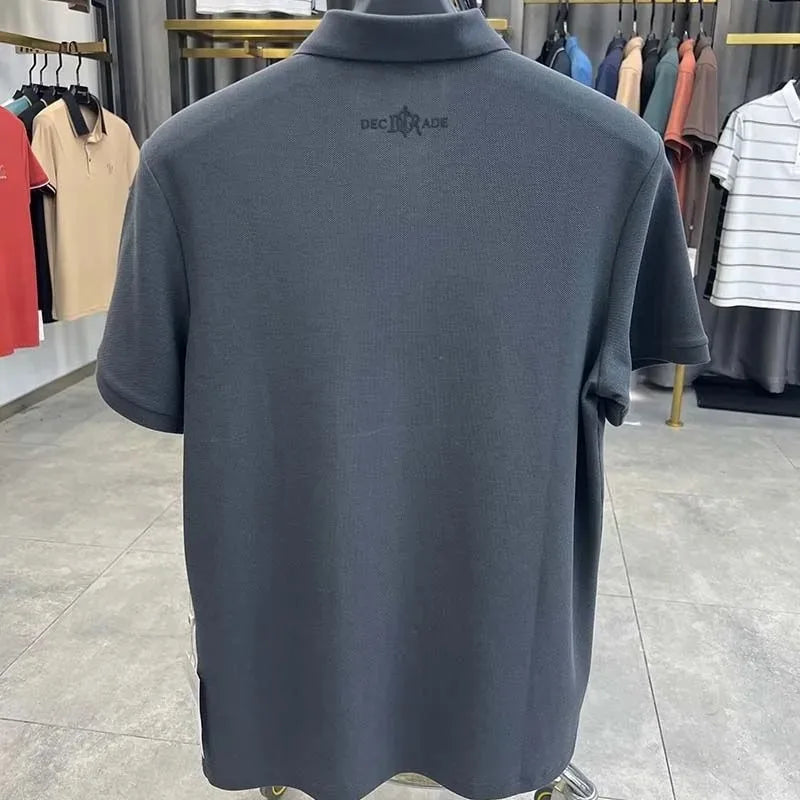 Designer brand 100%cotton short sleeve polo shirt summer trend letter embossed lapel top casual golf T-shirt business men's wear