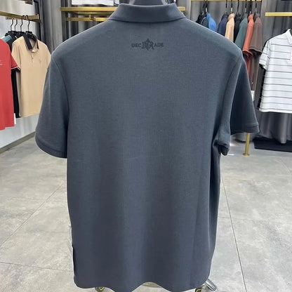 Designer brand 100%cotton short sleeve polo shirt summer trend letter embossed lapel top casual golf T-shirt business men's wear