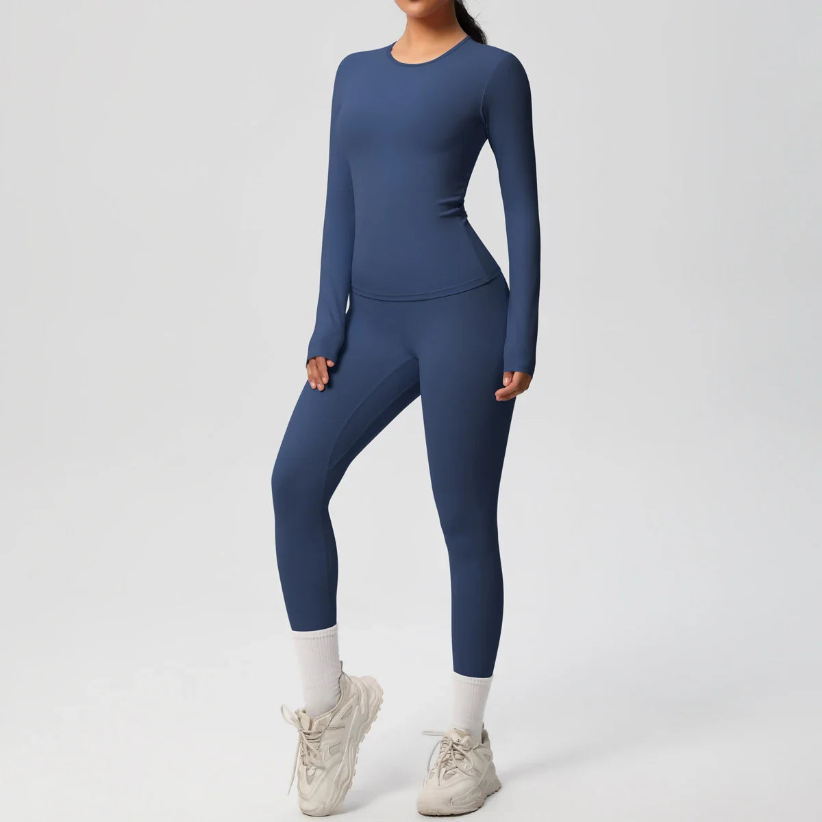 2 PCS Sportswear Yoga Set Gym Clothes Yoga Suits For Women Fitness Set Tracksuits Sports Long Sleeve Crop Top Gym Leggings