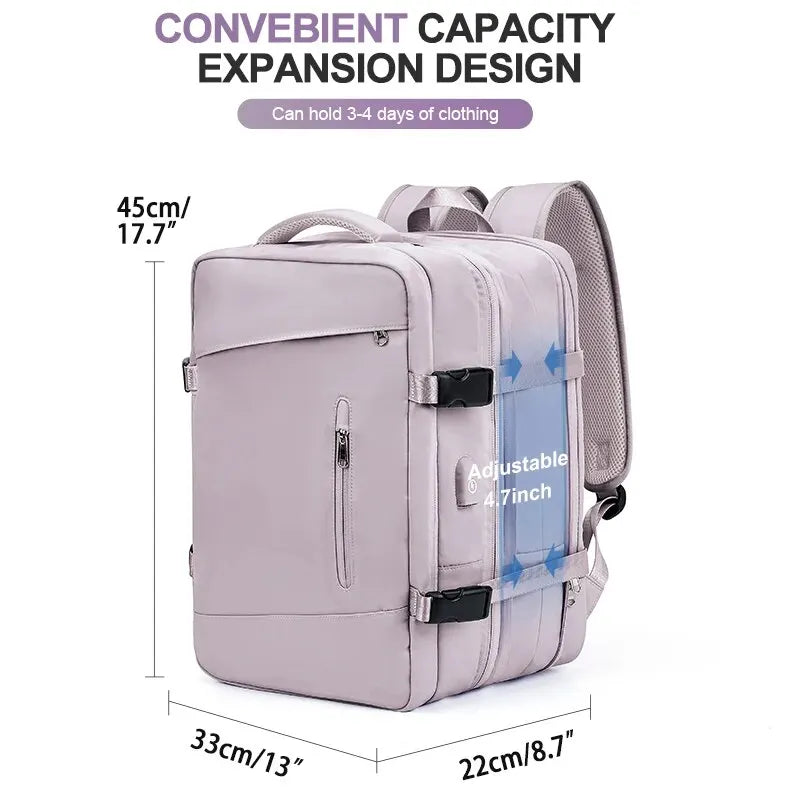 Travel Backpack for Women Expandable Weekender Hiking Laptop Backpack with USB Port Large Waterproof 40L Men's Backpack