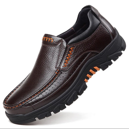 Genuine Leather Shoes Men Loafers Soft Cowhide Mens Casual Shoes Brand Male Footwear Black Brown Slip-on Thick Sole
