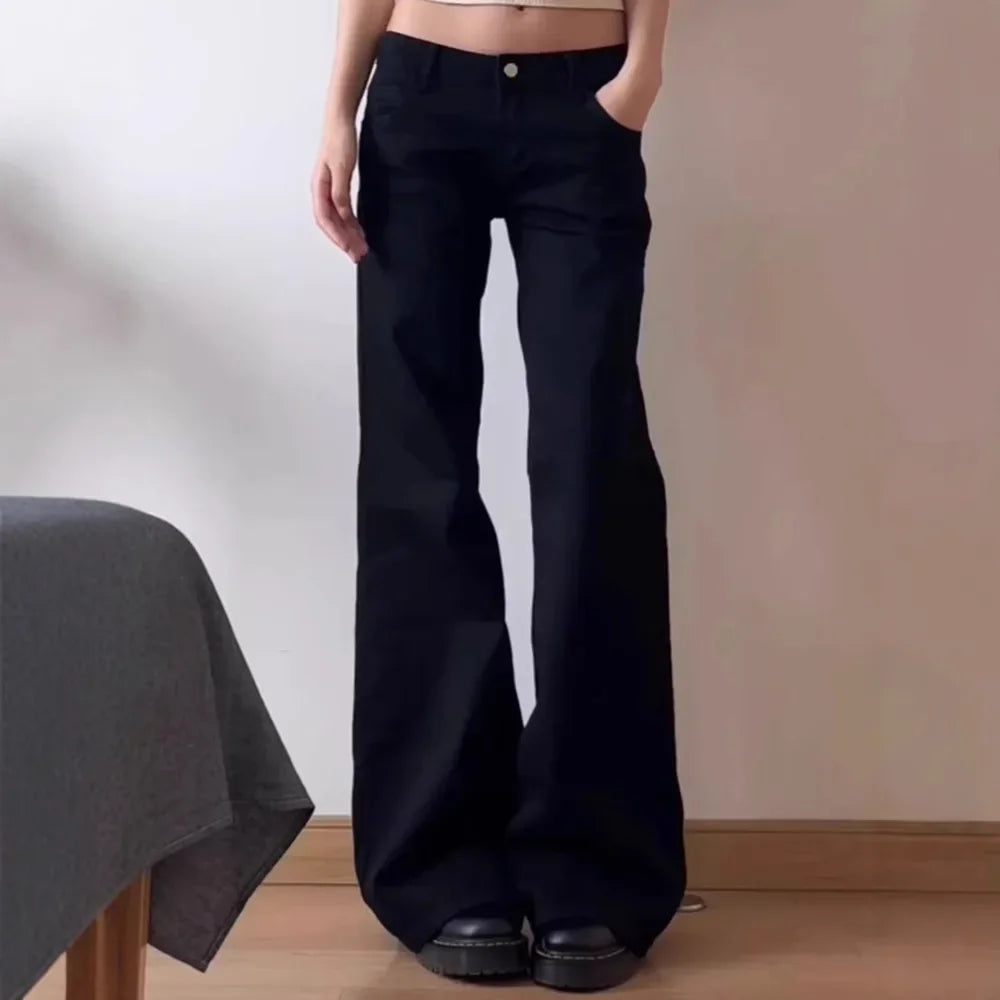 Low Waist Wide Leg Micro Flared Jeans