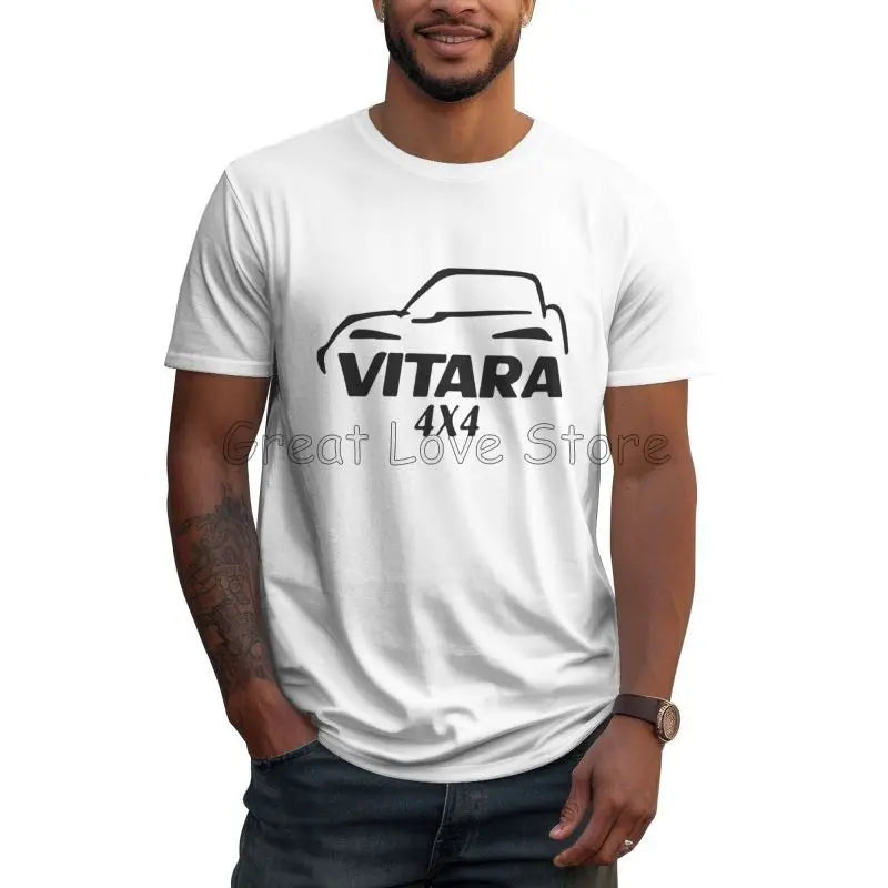 Custom Vitara Off Road Print T-Shirt Men Cotton Short Sleeve Graphic T Shirts Summer Casual Oversized Tees Tops Streetwear S-6XL